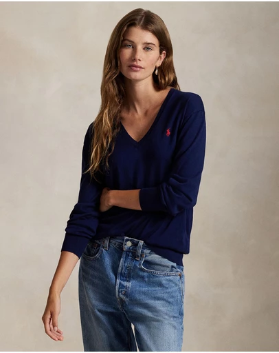 Polo Ralph Lauren - Cotton V-Neck Sweater - The ICONIC Exclusive