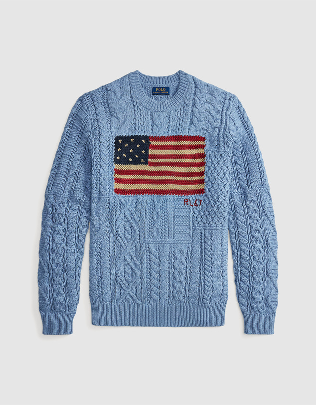 Polo Ralph Lauren - ICONIC EXCLUSIVE - Aran-Knit Flag Sweater