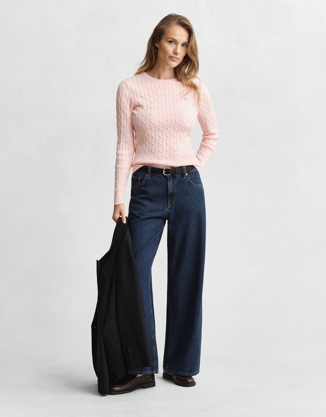 Gant - Stretch Cotton Cable Crew Neck Knit