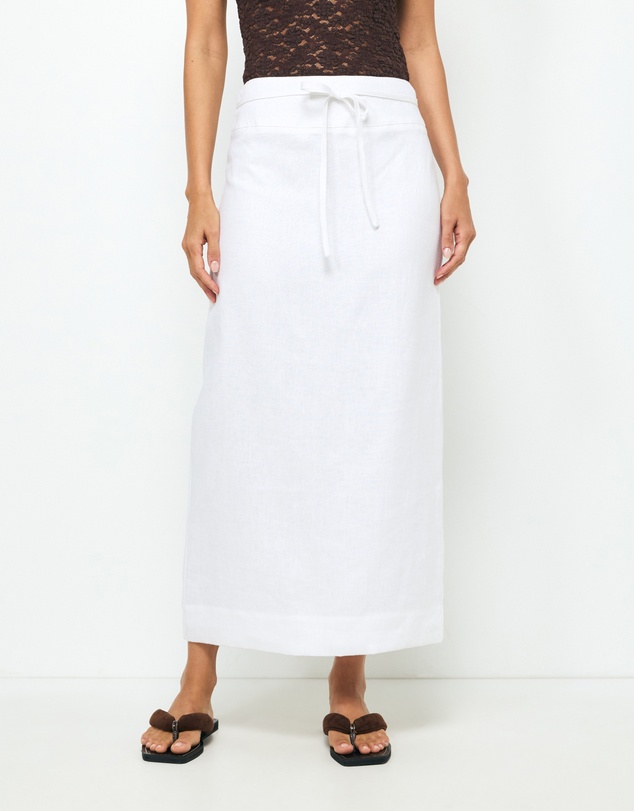 AERE - Alba Linen Midi Skirt