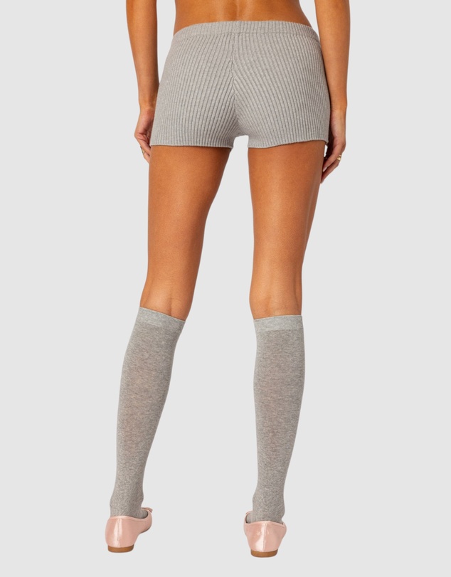 EDIKTED - Bow Time Knit Micro Shorts