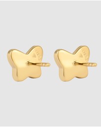 Elli Jewelry - Earrings Stud Crystal Butterfly 925 Sterling Silver Gold-Plated