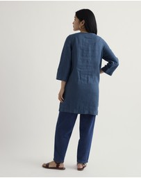 Seasalt - Seasalt Cornwall Blue Harbour Wall Linen Tunic