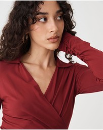 Forcast - Solene Bamboo Wrap Top