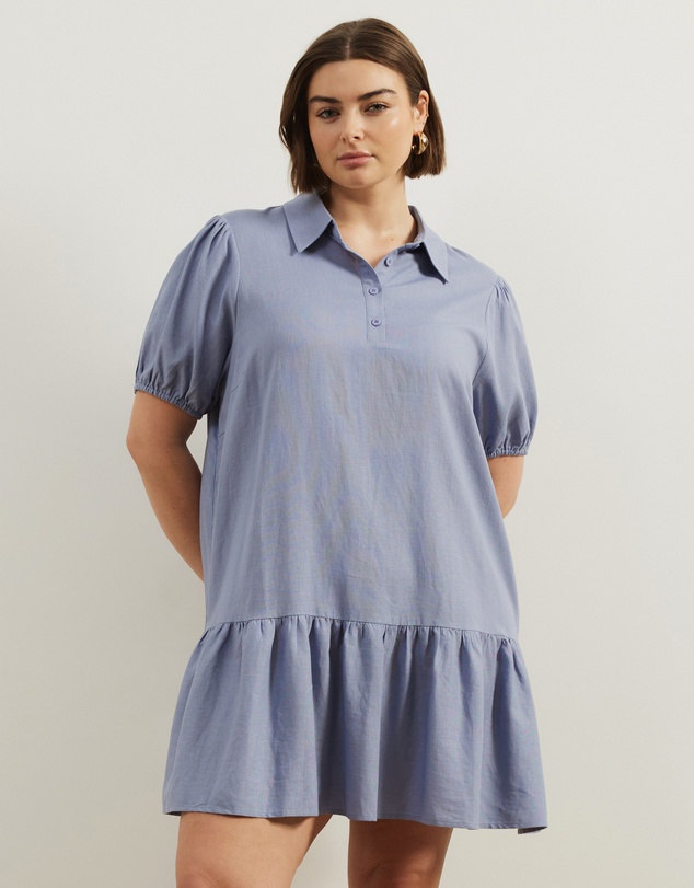 Atmos&Here Curvy - Lola Linen Blend Shirt Dress