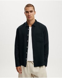 Cotton On - Relaxed Linen Long Sleeve Shirt