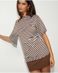 Dazie - Hazel Ruched Jersey Short Sleeve Top