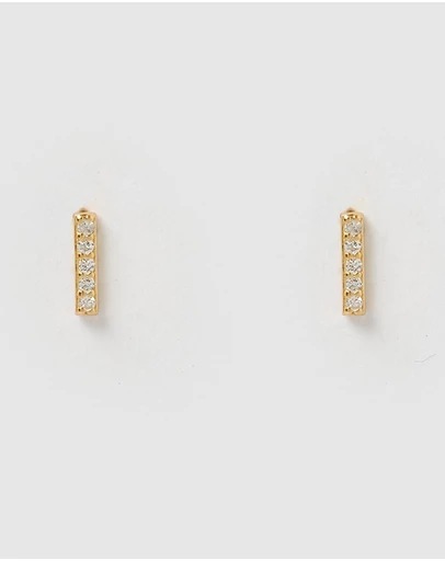 Izoa - Alphabet Mini Letter I Stud Earrings