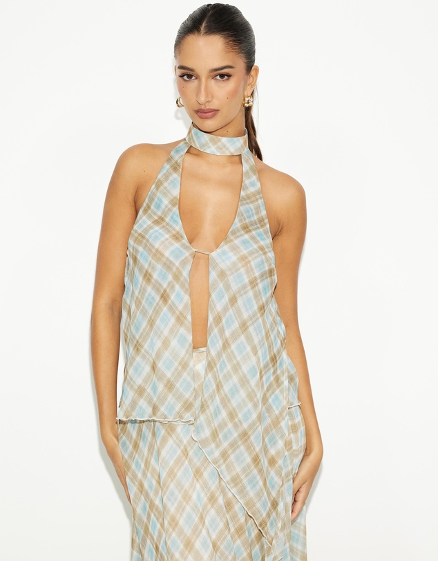 Dazie - Afloat Check Halter Top