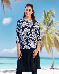 Modest Mermaid - Relaxed fit 3/4 classic top SPF50+