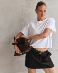 VESTIRSI - Savannah Brown Suede Hobo Bag