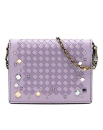 Pre-Loved by Azura Reborn - Pre-Loved Nappa Intrecciato Studded Wallet on Chain