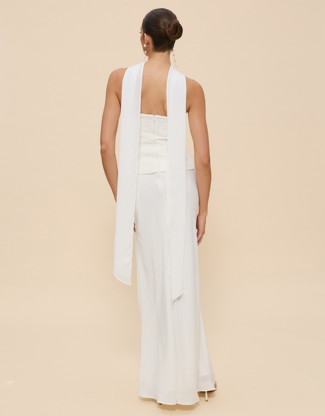 CHANCERY - Renn Strapless Lace And Satin Maxi Dress with Scarf