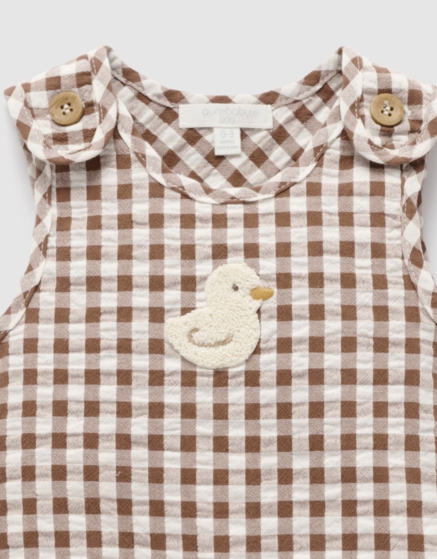 Purebaby - Gingham Romper-Kids-Babies