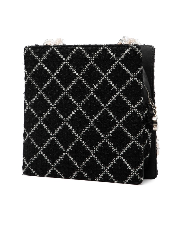 Pre-Loved by Azura Reborn - Pre-Loved Tweed and Resin Zipped Chain Shopping Bag