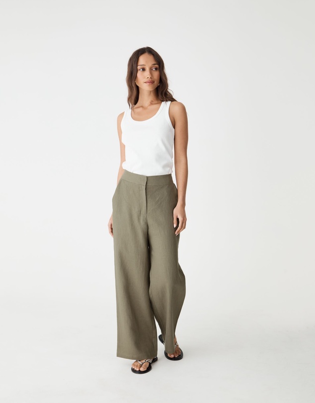 Forcast - Ami Linen Elastic Back Pants