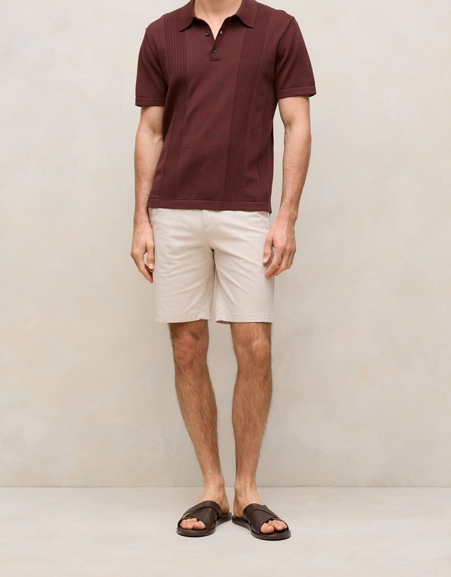 Trenery - Cotton Twill Chino Short in Stone