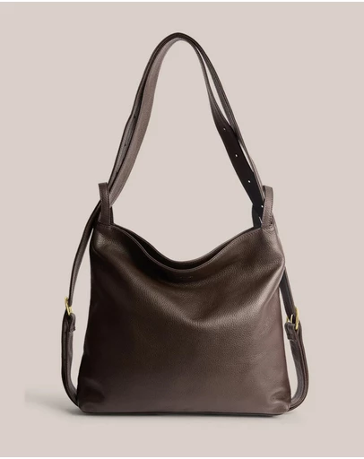 VESTIRSI - Bella Dark Chocolate 3-in-1 Convertible Bag Gold Hardware - The ICONIC Exclusive