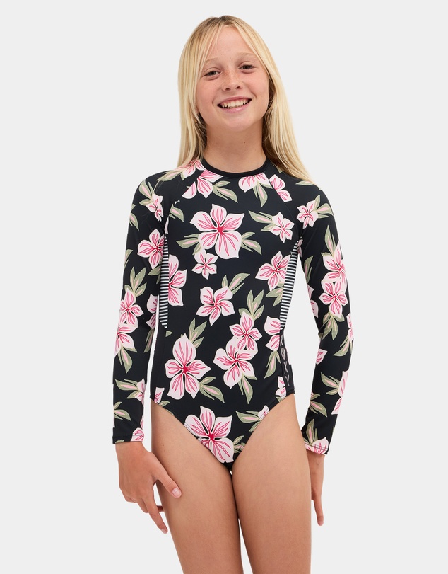 Roxy - Girls 8 to 16 Of The Pacific Long Sleeve One Piece Swimsuit