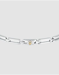 Maserati - Maserati Men's Iconic Stainless Steel Gold Logo Bracelet
