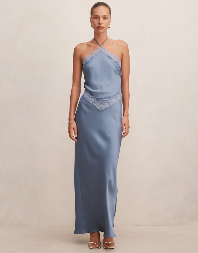 Forever New - Kelli Lace Strappy Satin Maxi Dress