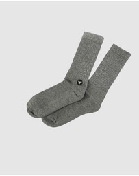 Fallen Footwear - Fallen Footwear Patch Padded Heel and Toe Anti Slip Sock - Heather Gray