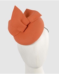 Max Alexander - Winter Orange Felt Pillbox with Bow