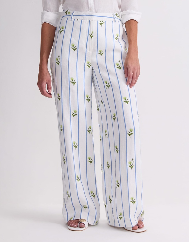 Sportscraft - Hampton Stripe Linen Pant