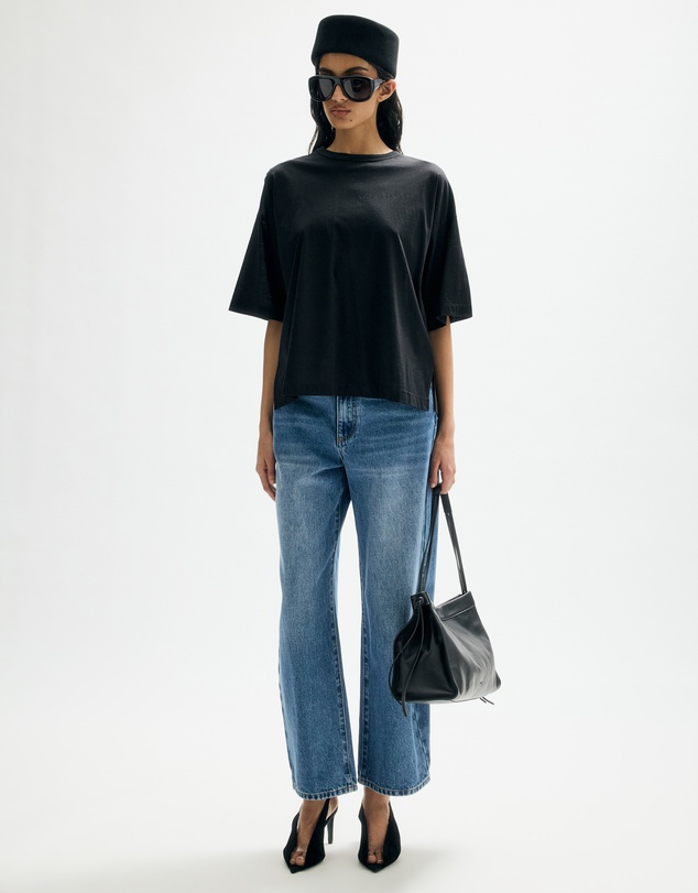 Minima Esenciales - Rena Boxy Sheer Cotton T-Shirt