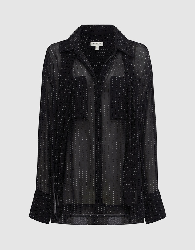 Shona Joy - Irving Polka Dot Sheer Shirt