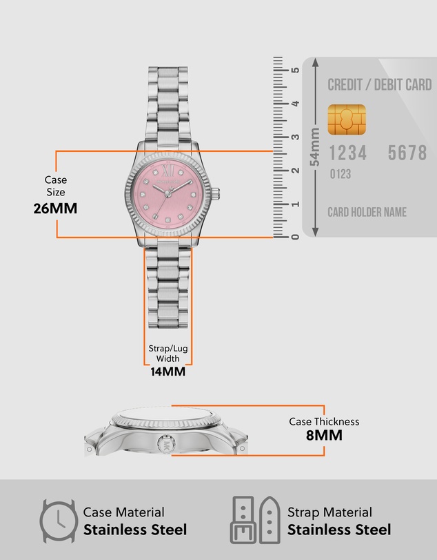 Michael Kors - Lexington Silver Tone Analogue Watch