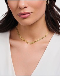 THOMAS SABO - Golden Link Necklace with Anchor Element and Zirconia