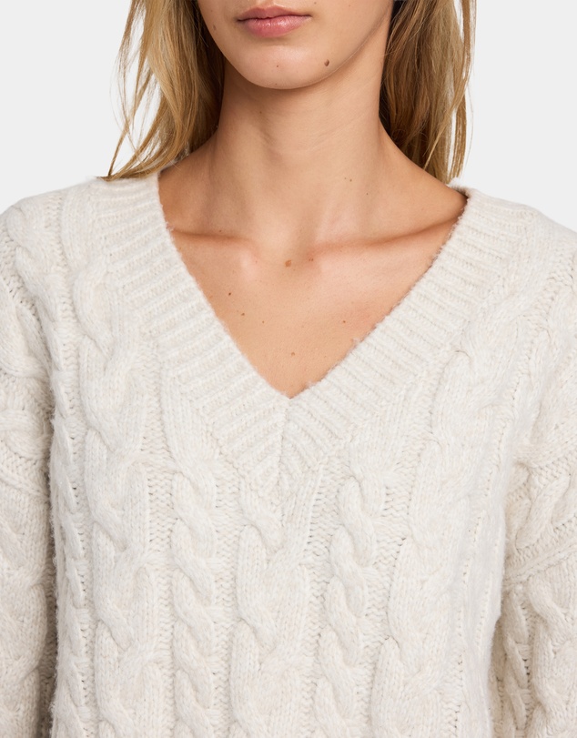 RVCA - Womens Cable V Neck Sweater