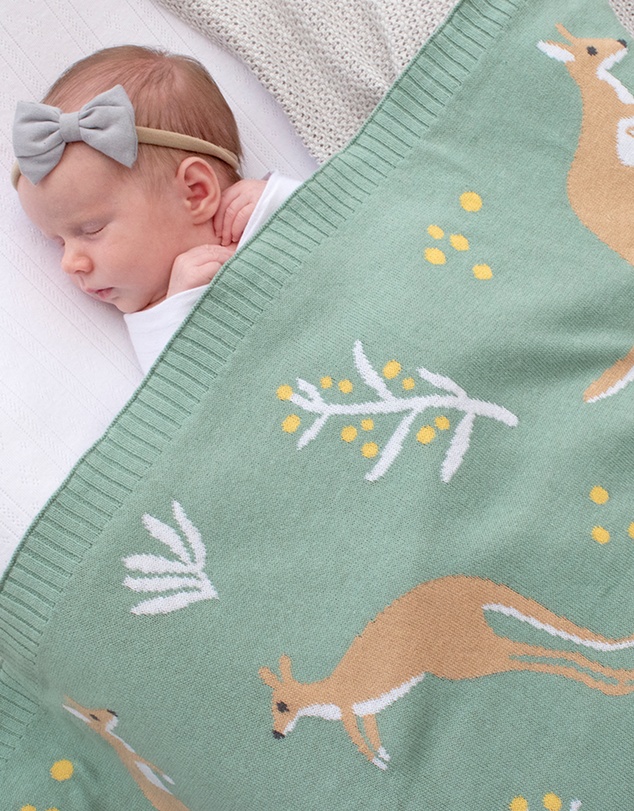 Living Textiles - Australiana Jacquard Blanket - Kangaroo