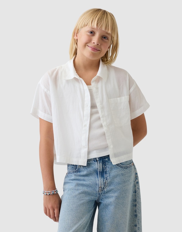 GAP - Sheer Cropped Shirt - Teens