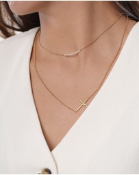Elli Jewelry - Necklace Cross Pendant 925 Sterling Silver Gold-Plated