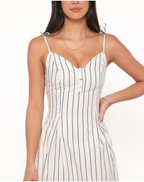 Petal & Pup - Jordin Maxi Dress - Ivory/Blue Stripe