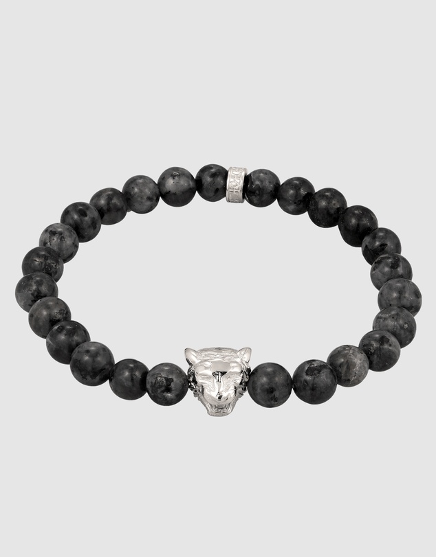 Kuzzoi - Tiger Charm Lavakite Bead Bracelet