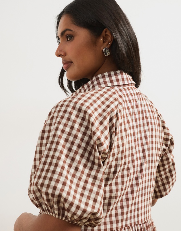 Atmos&Here Curvy - Alexis Tiered Button Through Midi Dress