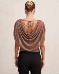 Forever New - Olivia Draped Mesh Cape Top