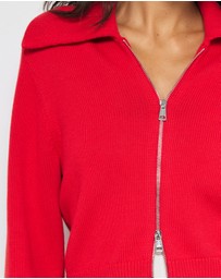 AERE - Lali Organic Cotton Zip Knit Cardigan
