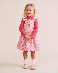 Huxbaby - Hearts and Bows Frill Overalls - Babies-Kids