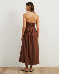 Atmos&Here - Laura Strapless Linen Blend Midi Dress