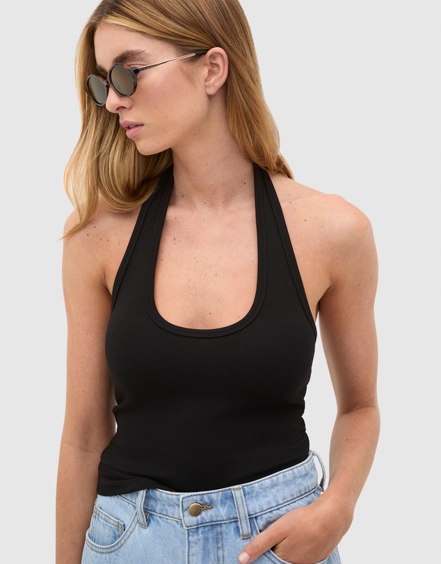 Seed Heritage - Halter Rib Scoop Neck Tank