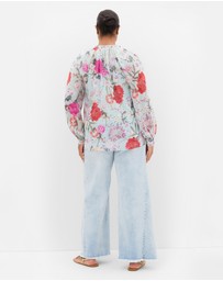 City Chic - Plus size SHIRT SIENNA PRT - Mint Botanique