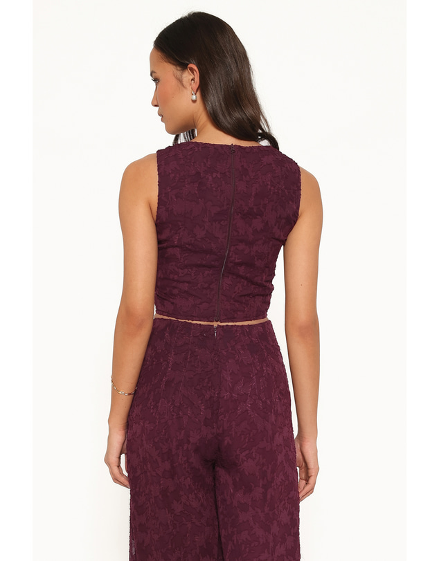Petal & Pup - Ada Corset Top - Plum Burnout