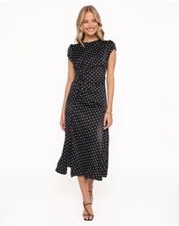 Petal & Pup - Lisbeth Midi Dress - Black Polka Dot