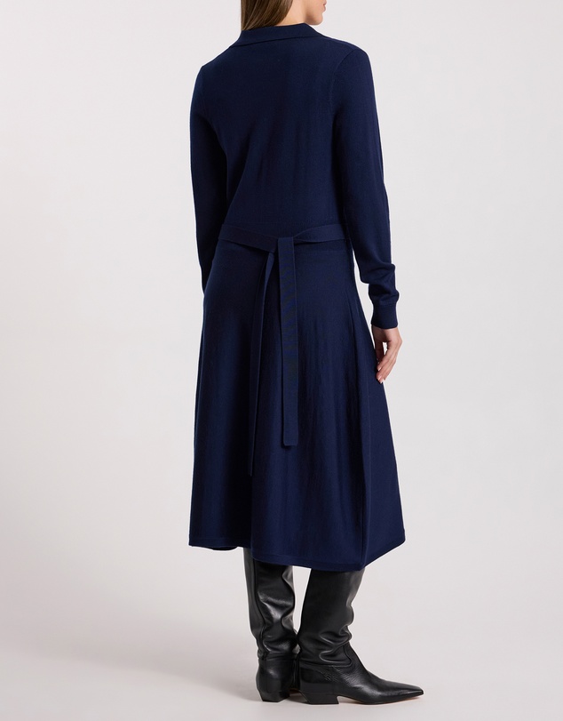 David Lawrence - Indira Merino Knit Polo Dress