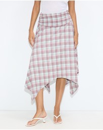 Dazie - Hamilton Hanky Hem Check Midi Skirt