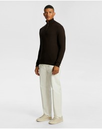 yd. - Eddie 1/4 Zip Cable Knit Jumper